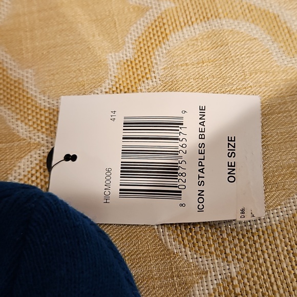 NWT Hurley Icon Staples Beanie Hat Solid Blue - Picture 4 of 4